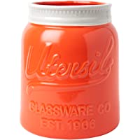 Mason Jar Utensil Holder - Coral